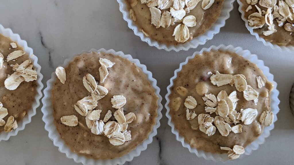 Banana Oat Muffins before they are baked